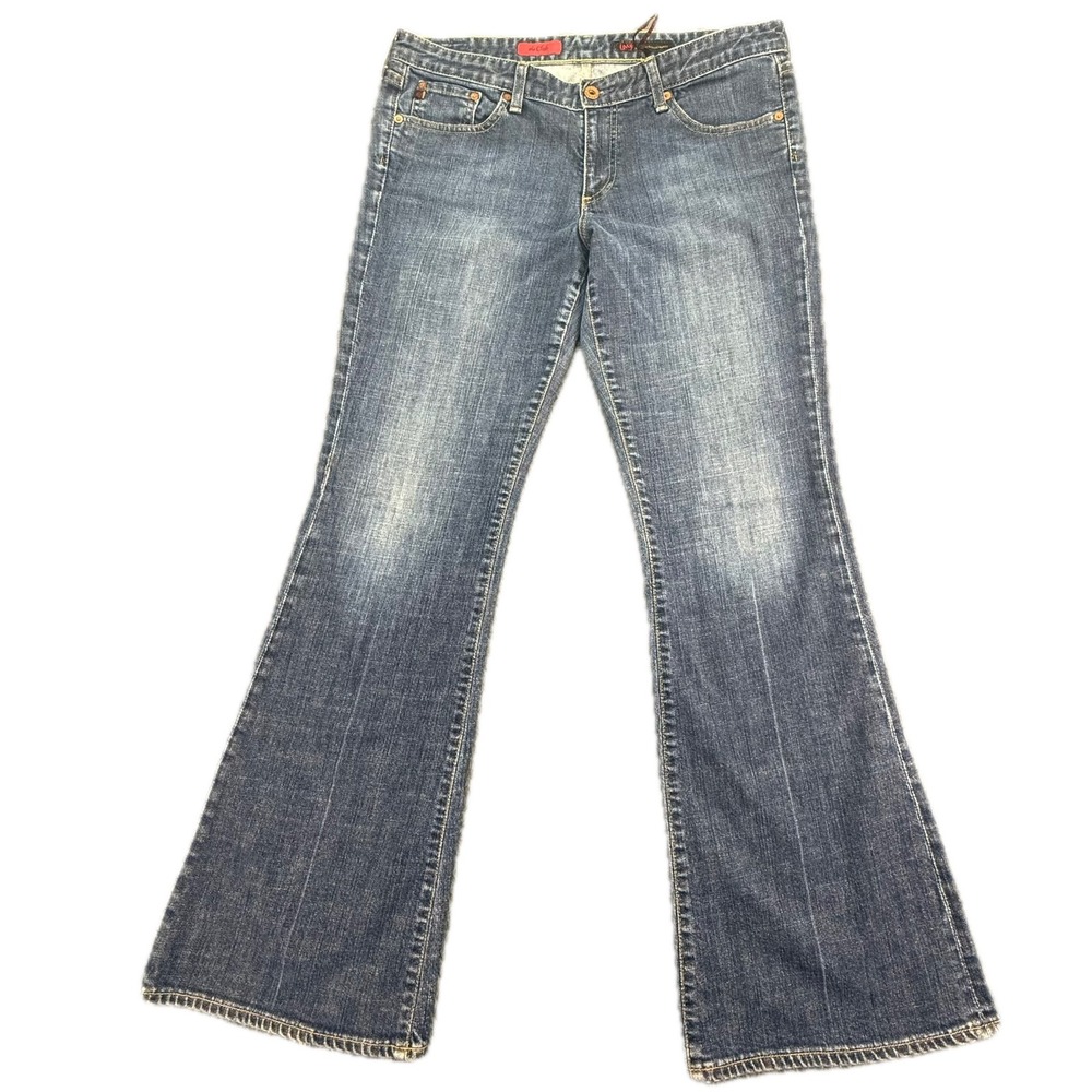 AG Adriano Goldschmied The Club Jeans Women 32R Blue Flare Low Rise Stretch